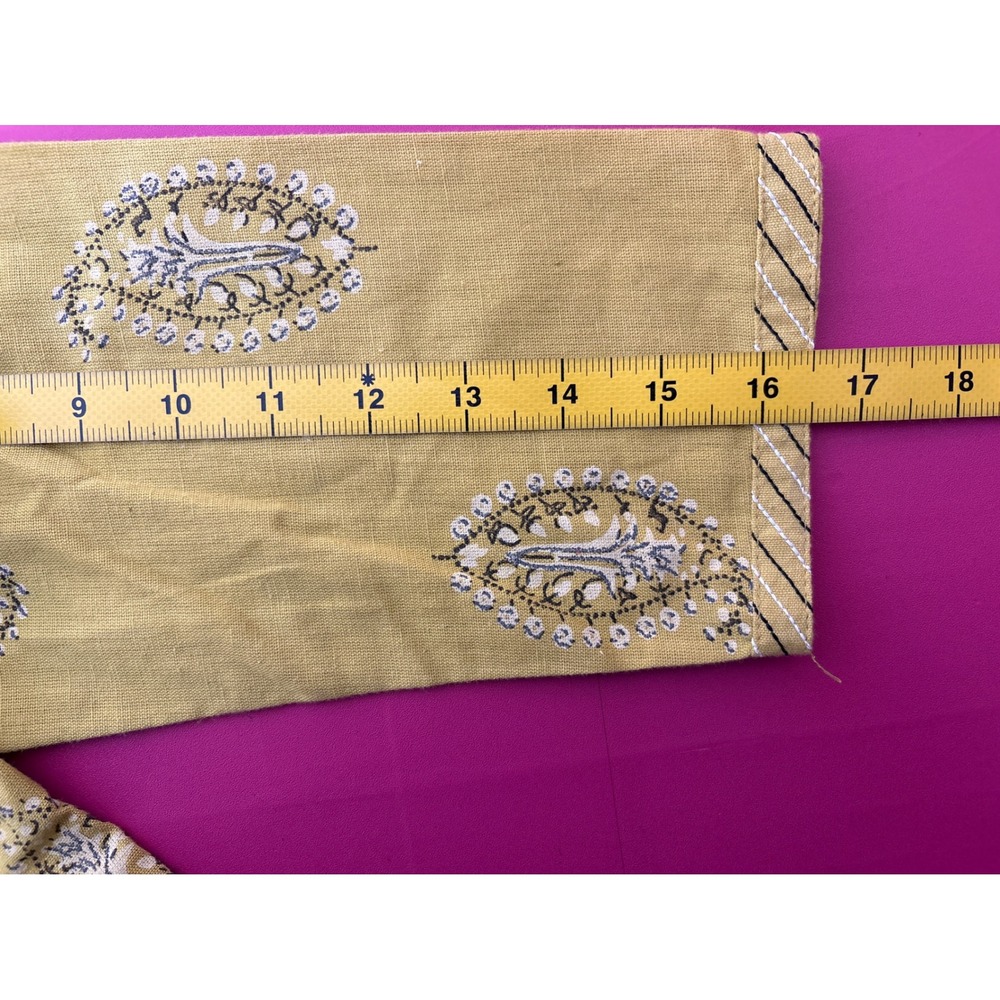Dhani‎ by Avaasa Yellow Paisley Print Midi Dress Kurta Size M Indian Festivities - Picture 8 of 9